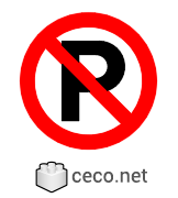 Autocad drawing No parking sign or symbols 02 dwg , in Symbols Signs Signals ISO standards