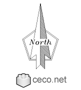 Autocad drawing North Arrow 7 North Point dwg dxf , in Symbols Signs Signals North Arrows