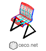Autocad drawing Office Chair 3D 1 dwg , in Furniture