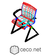 Autocad drawing Office Chair 3D 2 dwg , in Furniture
