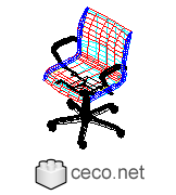 Autocad drawing Office Chair 3D dwg , in Furniture