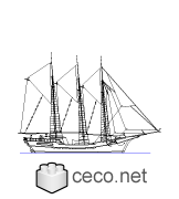 Autocad drawing Old Frigate historical sailing warship dwg dxf , in Vehicles Boats & Ships