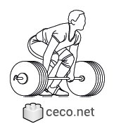 Autocad drawing Olympic weightlifter side view powerlifting dwg , in People Fitness & Sports