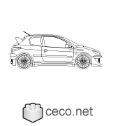 Autocad drawing Peugeot 206 RC 3 doors dwg , in Vehicles Cars