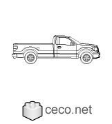 Autocad drawing pick-up Ford F-150 regular cab side view dwg , in Vehicles Cars