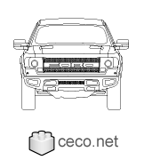 Autocad drawing pick-up Ford F150 SVT Raptor front view dwg , in Vehicles Cars