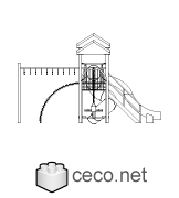 Autocad drawing playground in schoolyard for kids recreation dwg , in Equipment Sports Gym Fitness