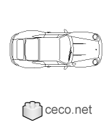Autocad drawing Porsche 911 Turbo S AG luxury cars top view dwg , in Vehicles Cars