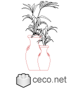 Autocad drawing pottery flower pot dwg , in Garden & Landscaping Plants Bushes