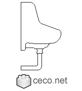 Autocad drawing public male restroom urinal wc row side view dwg , in Bathrooms Detail