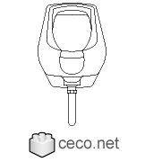 Autocad drawing public toilet urinal wc white porcelain front view dwg , in Bathrooms Detail