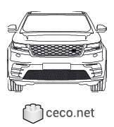Range Rover Velar van Land Rover suv front view dwg Autocad template , in Vehicles Cars