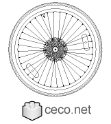 Autocad drawing rear mountain bike wheel, rims 28 bicycle tire dwg dxf , in Vehicles Bikes & Motorcycles
