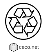 Autocad drawing recycling logo , recycle symbol 02 dwg , in Symbols Signs Signals ISO standards