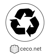Autocad drawing recycling symbol - recycle logo 01 dwg , in Symbols Signs Signals ISO standards