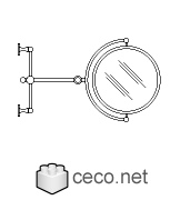 Autocad drawing Retractable shaving mirror dwg , in kitchen & bathroom