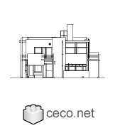 Autocad drawing Rietveld Schrder House Utrecht frontage dwg dxf , in Architecture