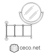 Autocad drawing round magnifying mirror dwg , in Bathrooms Detail