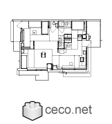 Autocad drawing Schroder House in Utrecht - first floor dwg , in Architecture