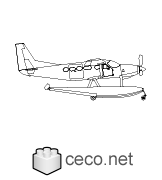 Autocad drawing seaplane amphibian aircraft waterplane hydroplane dwg , in Vehicles Aircrafts