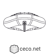 Autocad drawing Semi-Rigid Inflatable Boat front view RIB 02 dwg , in Vehicles Boats & Ships