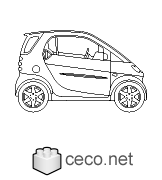 Autocad drawing smart C Automobile Daimler AG dwg , in Vehicles Cars