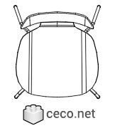 stackable chair top view dwg Autocad drawing , in Furniture