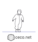 Autocad drawing standing child dwg , in People Family & Groups