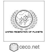 Autocad drawing Star Trek Great Seal of United Federation of Planets , in Symbols Signs Signals