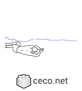 Autocad drawing swimmer 01 swimming in a pool dwg , in People Fitness & Sports