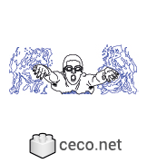 Autocad drawing swimmer 05 swimming butterfly style dwg , in People Fitness & Sports