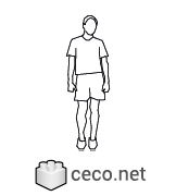Autocad drawing teenager standing dwg , in People Men
