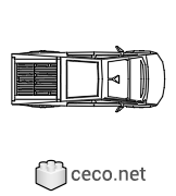 Autocad drawing Tesla Cybertruck top view electric pickup truck dwg , in Vehicles Cars