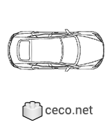 Tesla Model S AutoCAD Block in top or plan view , in Vehicles Cars