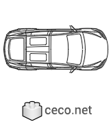Tesla Model X top vierw dwg Autocad drawing Tesla Inc , in Vehicles Cars