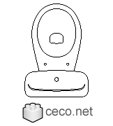 Autocad drawing Toilet 1 dwg , in kitchen & bathroom