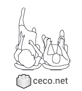 Autocad drawing two people sitting in the waiting room dwg , in People Family & Groups