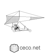 Autocad drawing ultralight tricycle side view dwg , in Vehicles Aircrafts