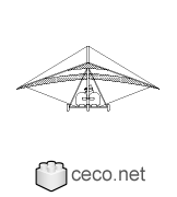Autocad drawing ultralight trike two persons airplane front view dwg , in Vehicles Aircrafts