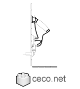 Autocad drawing urinal cross-section dwg , in kitchen & bathroom