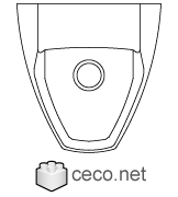 Autocad drawing urinal public toilet wc white top view dwg , in Bathrooms Detail