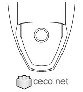 Autocad drawing urinal public toilet wc white top view dwg , in kitchen & bathroom