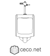 Autocad drawing urinal restroom front view dwg , in kitchen & bathroom