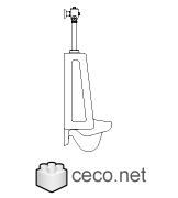 Autocad drawing urinal restroom side view dwg , in Bathrooms Detail