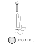 Autocad drawing urinal restroom side view dwg , in kitchen & bathroom