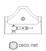 Autocad drawing urinal restroom top view dwg , in Bathrooms Detail