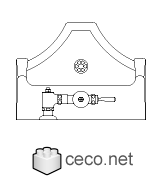 Autocad drawing urinal restroom top view dwg , in kitchen & bathroom