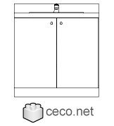 Autocad drawing vanitory with single handle faucets dwg , in kitchen & bathroom