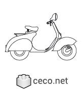 Autocad drawing Vespa scooter classic Italian dwg , in Vehicles Bikes & Motorcycles