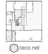Autocad drawing Villa Savoye - Le corbusier - first floor dwg , in Architecture